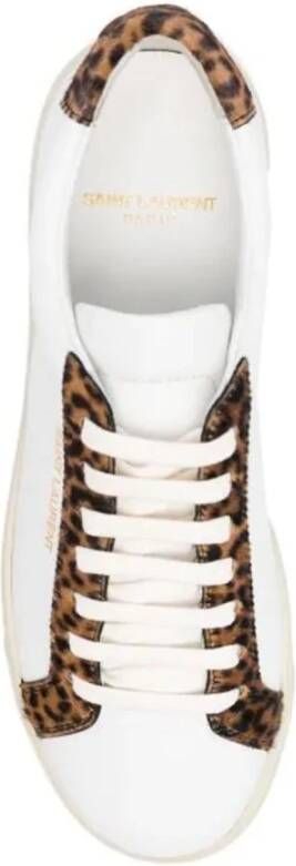 Saint Laurent Luipaardprint Sneakers voor Verhoogde Stijl White Dames