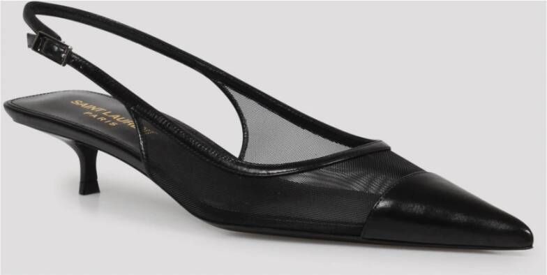 Saint Laurent Mesh Slingback Pumps Black Dames