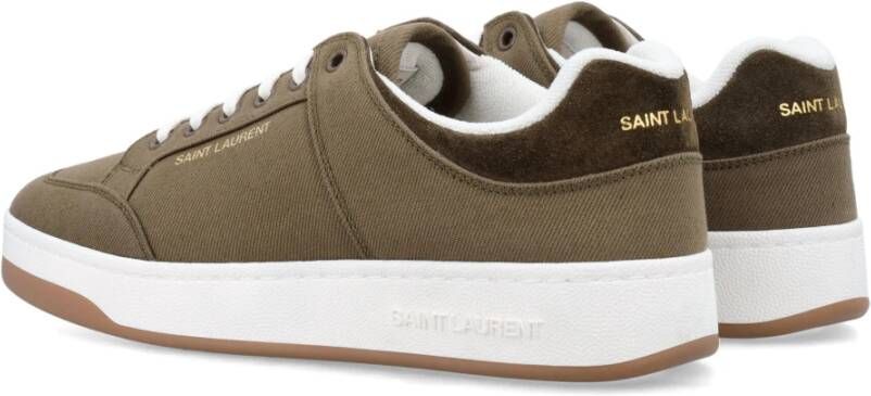 Saint Laurent Militair Groene Canvas Sneakers Sl61 Green Heren