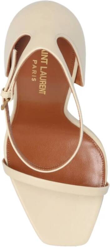 Saint Laurent Crème Opyum Hoge Hakken Sandalen Beige Dames