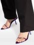 Saint Laurent Paarse Leren Sandalen met Metallic Finish Purple Dames - Thumbnail 5