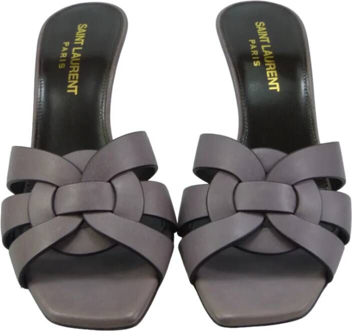 Saint Laurent Paarse Strappy Sandalen Purple Dames