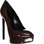 Saint Laurent Patent Pointed Toe Pumps Brown Dames - Thumbnail 2