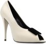 Saint Laurent Elegante Zwarte Leren Pumps Beige Dames - Thumbnail 4