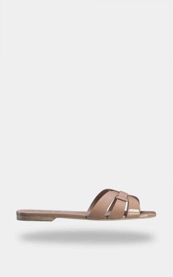 Saint Laurent Platte sandalen Beige Dames