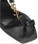 Saint Laurent Platte Sandalen met Gouden Monogram Black Dames - Thumbnail 4