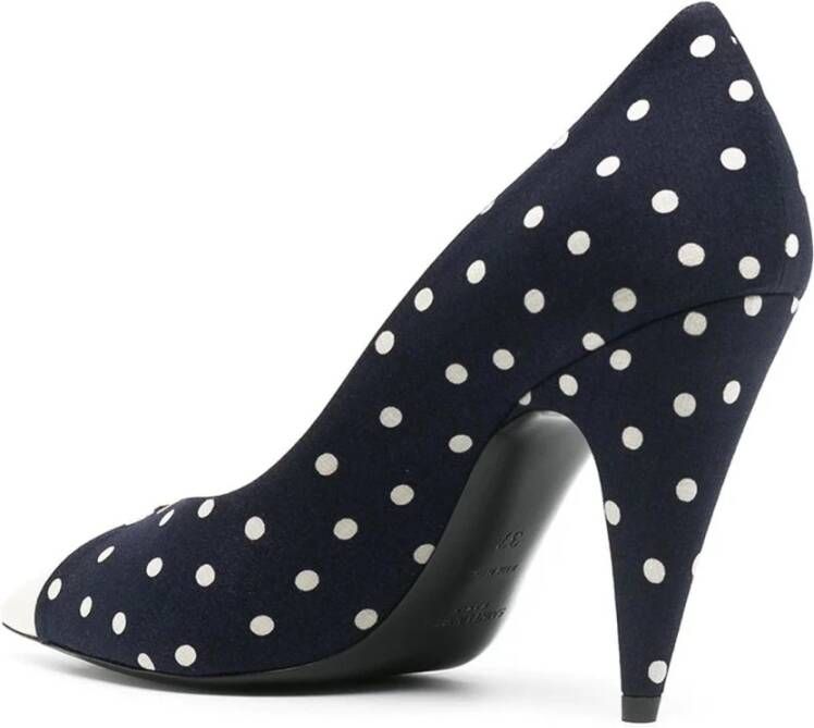 Saint Laurent Polka Dot-Print Pumps Blue Dames