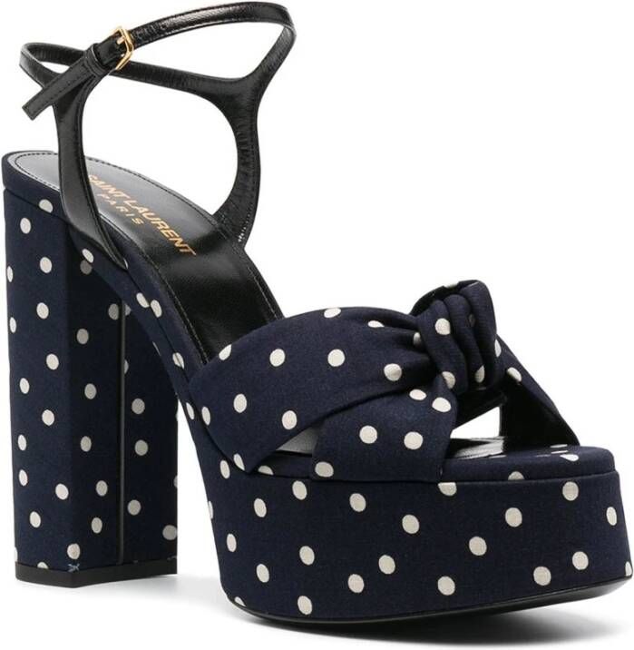 Saint Laurent Polka-Dot Sandalen Blauw Multicolor Dames