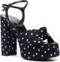 Saint Laurent Polka-Dot Sandalen Blauw Multicolor Dames - Thumbnail 6