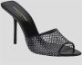 Saint Laurent Metallic Rhinestone Mesh Hakken Muiltjes Black Dames - Thumbnail 2