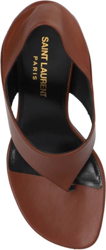 Saint Laurent Sandalen met hak Sand Brown Dames