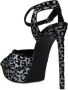 Saint Laurent Hoge Hak Luipaardprint Sandalen Grijs Dames - Thumbnail 3