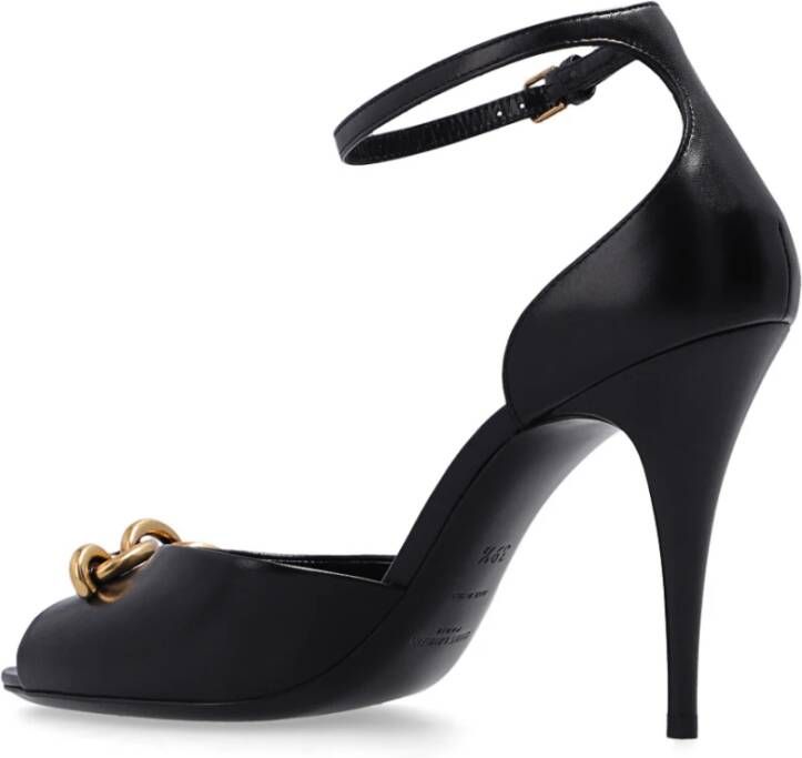 Saint Laurent Zwarte Le Maillon Hoge Hak Sandalen Zwart Dames