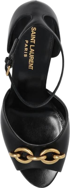 Saint Laurent Zwarte Le Maillon Hoge Hak Sandalen Zwart Dames