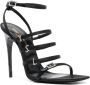 Saint Laurent Zwarte Strass Sandalen met YSL Initialen Black Dames - Thumbnail 4