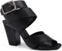 Saint Laurent Zwarte Leren Hoge Hak Sandalen Zwart Dames - Thumbnail 3