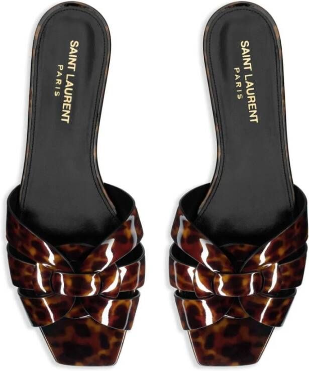 Saint Laurent Sliders Brown Dames