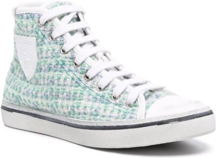 Saint Laurent Groene Logo Patch Sneakers Groen Dames