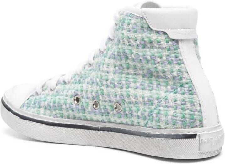 Saint Laurent Groene Logo Patch Sneakers Groen Dames