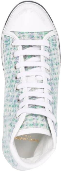 Saint Laurent Groene Logo Patch Sneakers Groen Dames