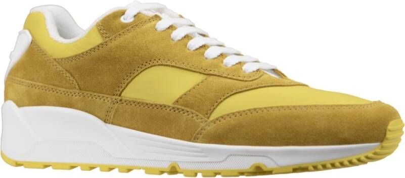 Saint Laurent Sneakers van suède stof met veters en ronde neus Yellow Heren