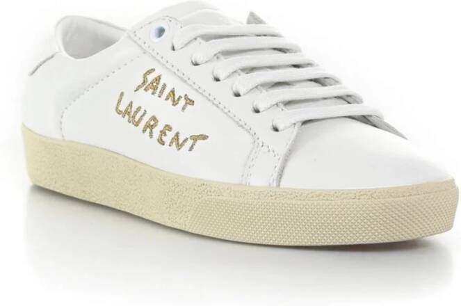 Saint Laurent Italiaanse leren sneakers voor heren Wit Heren