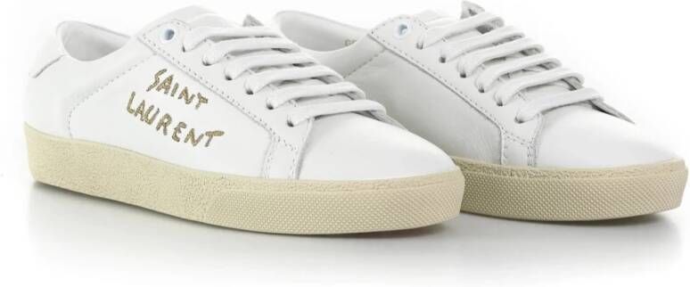 Saint Laurent Italiaanse leren sneakers voor heren Wit Heren