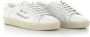 Saint Laurent Witte canvas sneakers met leren detail White Heren - Thumbnail 4