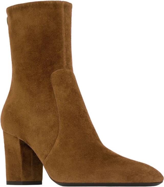 Saint Laurent Stijlvolle Booties voor Trendy Vrouwen Brown Dames