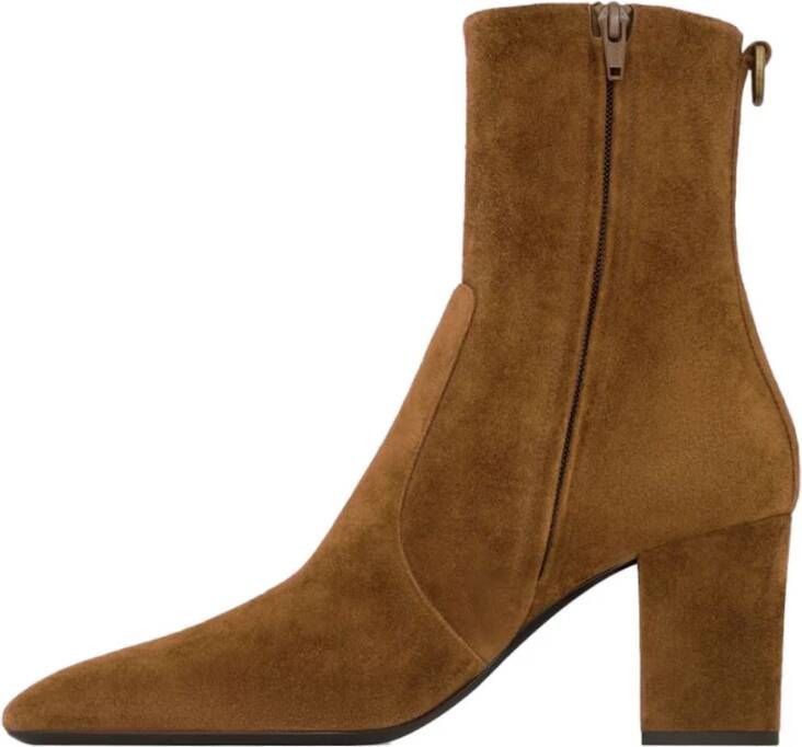 Saint Laurent Stijlvolle Booties voor Trendy Vrouwen Brown Dames