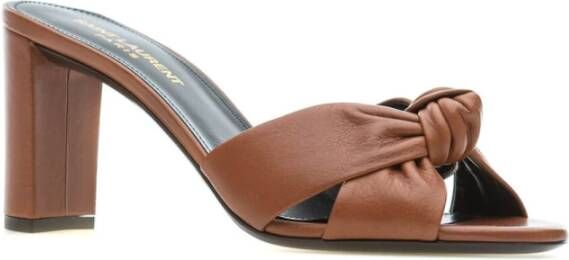 Saint Laurent Stijlvolle Mules met Uniek Design Brown Dames