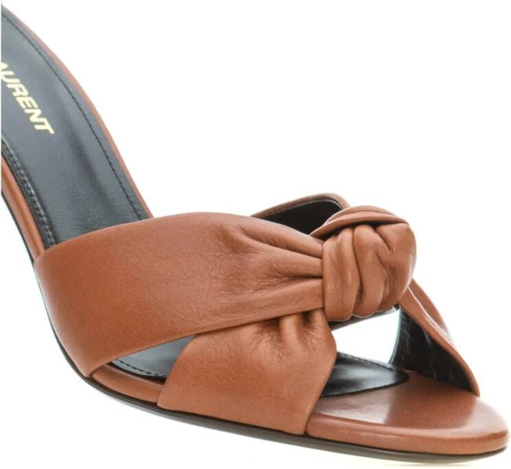 Saint Laurent Stijlvolle Mules met Uniek Design Brown Dames