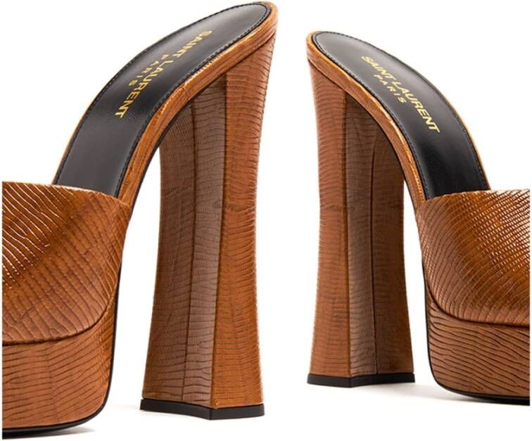 Saint Laurent Stijlvolle Mules voor Trendy Vrouwen Brown Dames