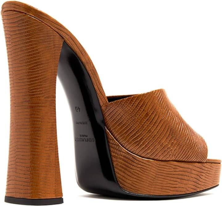 Saint Laurent Stijlvolle Mules voor Trendy Vrouwen Brown Dames