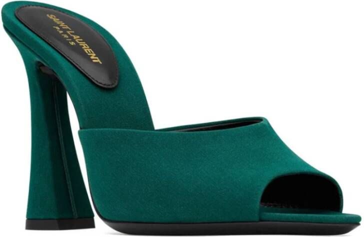 Saint Laurent Stijlvolle Mules voor Trendy Vrouwen Green Dames