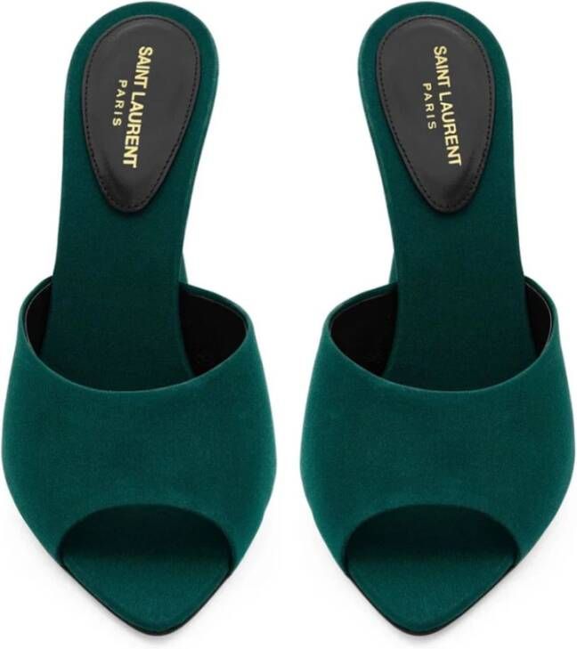 Saint Laurent Stijlvolle Mules voor Trendy Vrouwen Green Dames