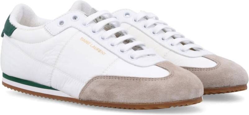 Saint Laurent Stijlvolle Nylon Sneakers met Suède Neus White Dames