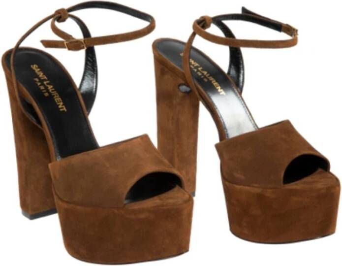 Saint Laurent Stijlvolle Sandalen voor de Zomer Brown Dames