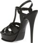 Saint Laurent Zwarte Gevlochten Band Stiletto Sandalen Black Dames - Thumbnail 2