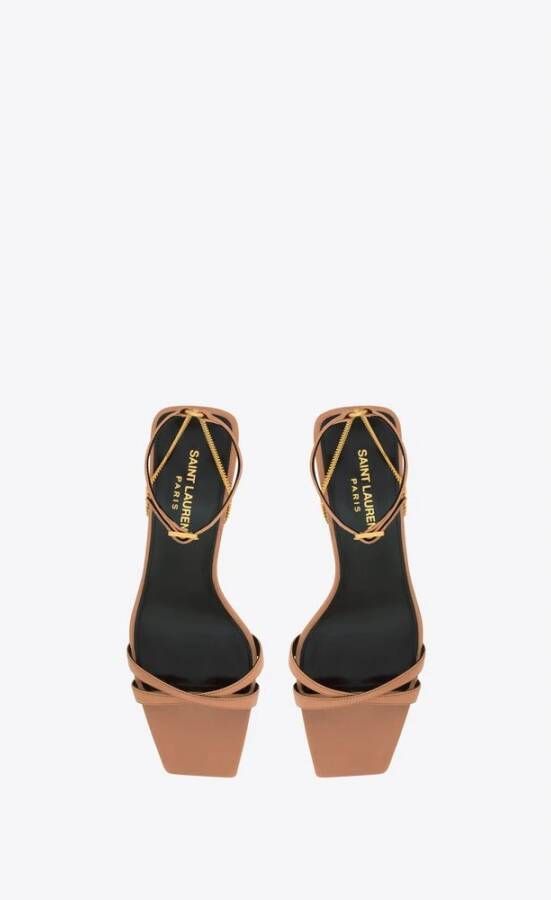 Saint Laurent Stijlvolle Sandalen voor Zomeroutfits Brown Dames