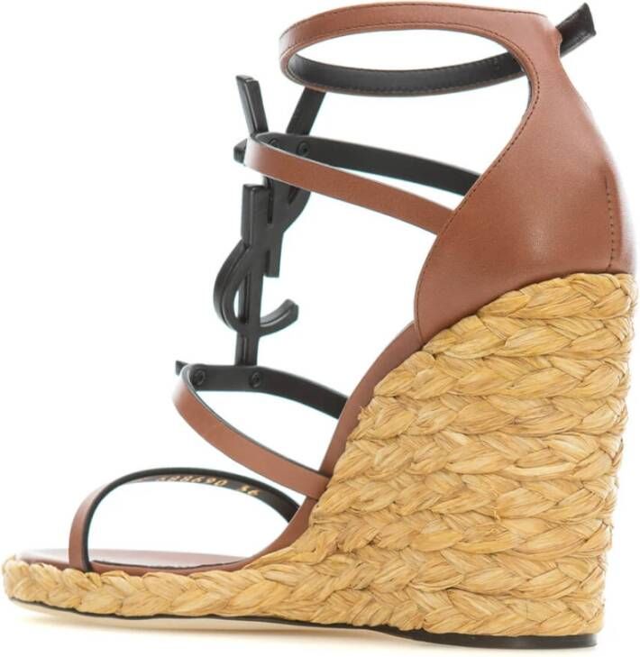 Saint Laurent Stijlvolle Wedge Espadrilles voor Vrouwen Brown Dames