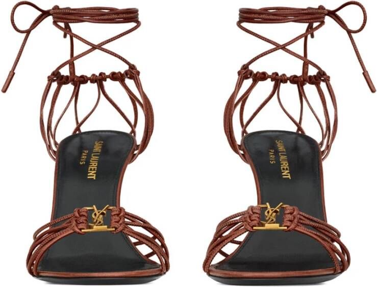 Saint Laurent Stijlvolle Zomer Sandalen Brown Dames