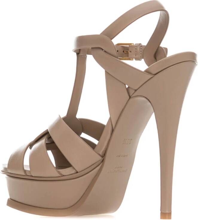 Saint Laurent Stijlvolle Zomer Sandalen voor Vrouwen Beige Dames