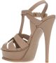 Saint Laurent Stijlvolle Zomer Sandalen voor Vrouwen Beige Dames - Thumbnail 2