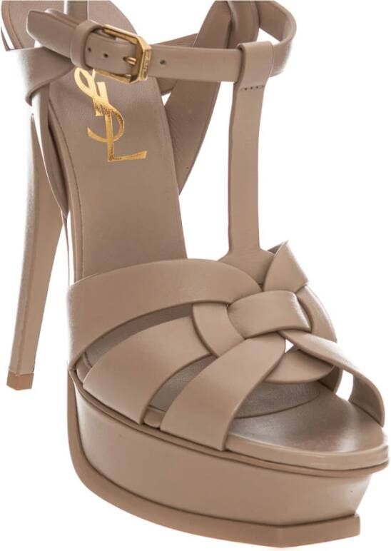 Saint Laurent Stijlvolle Zomer Sandalen voor Vrouwen Beige Dames