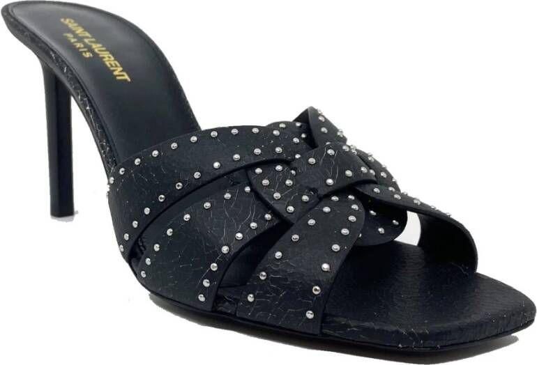 Saint Laurent Studded Hak Sandalen Black Dames