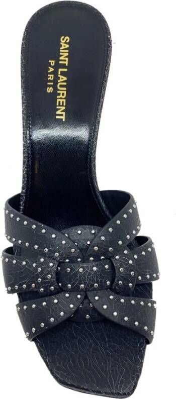 Saint Laurent Studded Hak Sandalen Black Dames