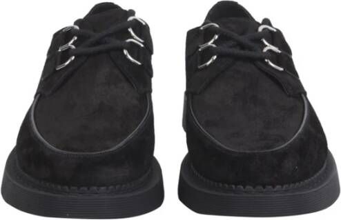 Saint Laurent Suede Derbies met Rubberen Zool Black Heren