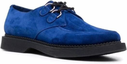 Saint Laurent Suede Derbies Veterschoenen Mannen Blue Heren