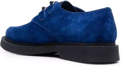 Saint Laurent Suede Derbies Veterschoenen Mannen Blue Heren